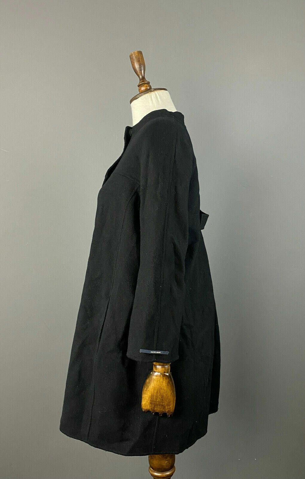 Designer Max Mara Cucito A Mano Black Wool Snap Coat Jacket Size 38 Size US M / EU 48-50 / 2 - 4 Thumbnail