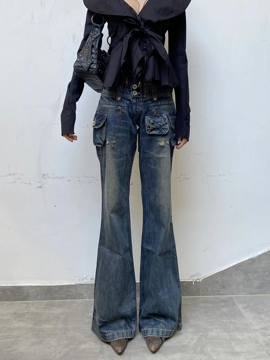 Jean Cargo Multi-pocket Wide Leg Jeans Size 29" - 1 Thumbnail
