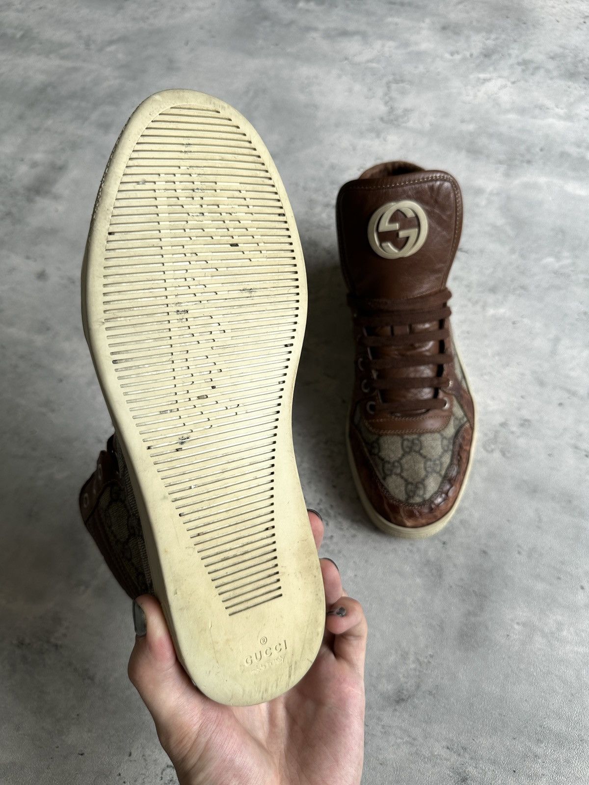 Gucci CROC LEATHER IMPRIME HIGH TOP Size US 7.5 / EU 40-41 - 3 Thumbnail