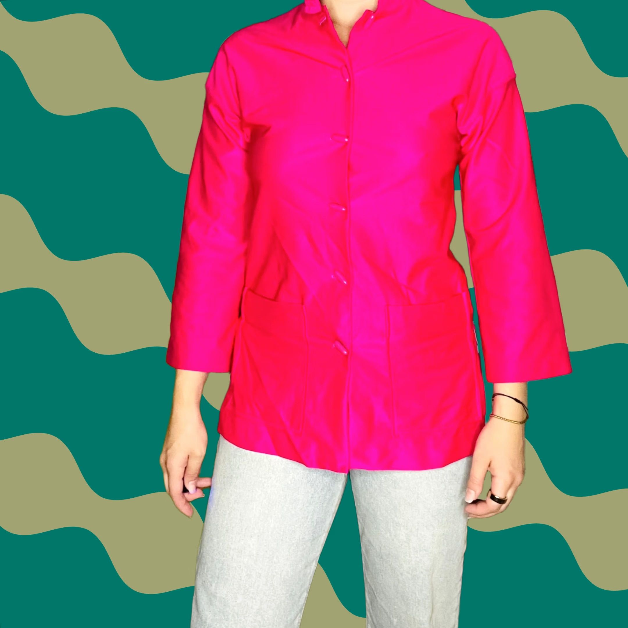 Pinko VINTAGE 90's Hot Pink Button Down Blouse S Women Size S / US 4 / IT 40 - 1 Thumbnail