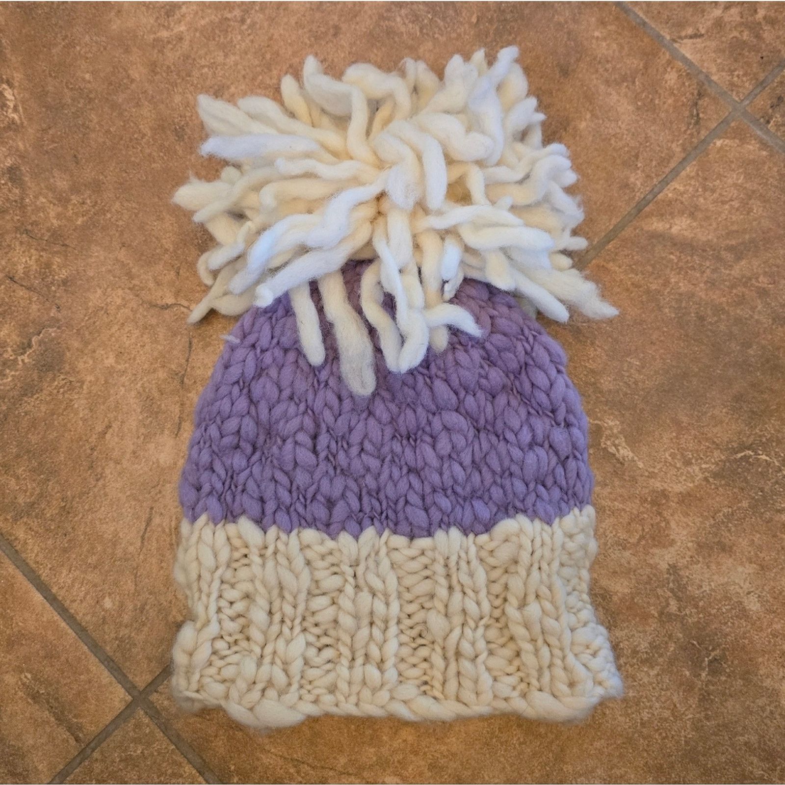 Other Purple Cream | DZI | Winter Wool Beanie Size ONE SIZE - 2 Thumbnail