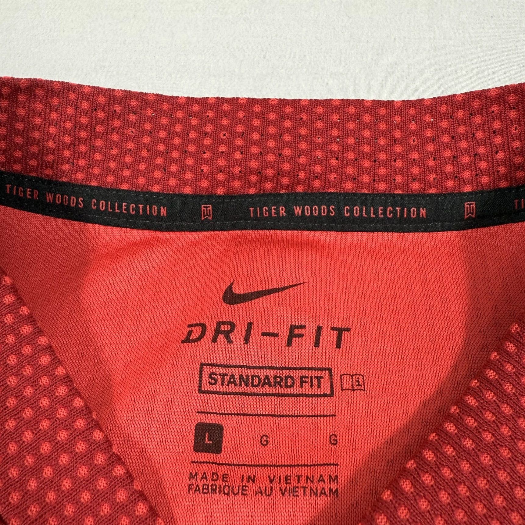 Nike Nike Tiger Woods Polo Shirt Mens Large Red Dri-Fit Performance Golf Mock Neck 1/4 Zip Breathable Moisture Wicking Quick Dry Size US L / EU 52-54 / 3 - 6 Thumbnail
