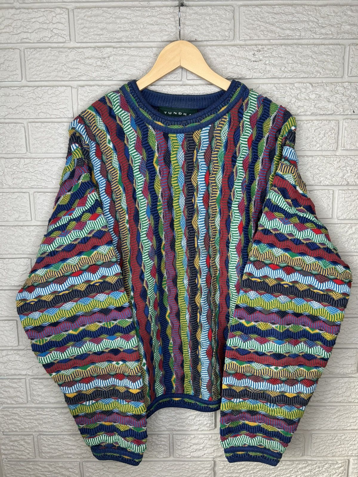 Tundra Vintage 90s Tundra 3D Coogi Style Knit Size US L / EU 52-54 / 3 - 2 Thumbnail
