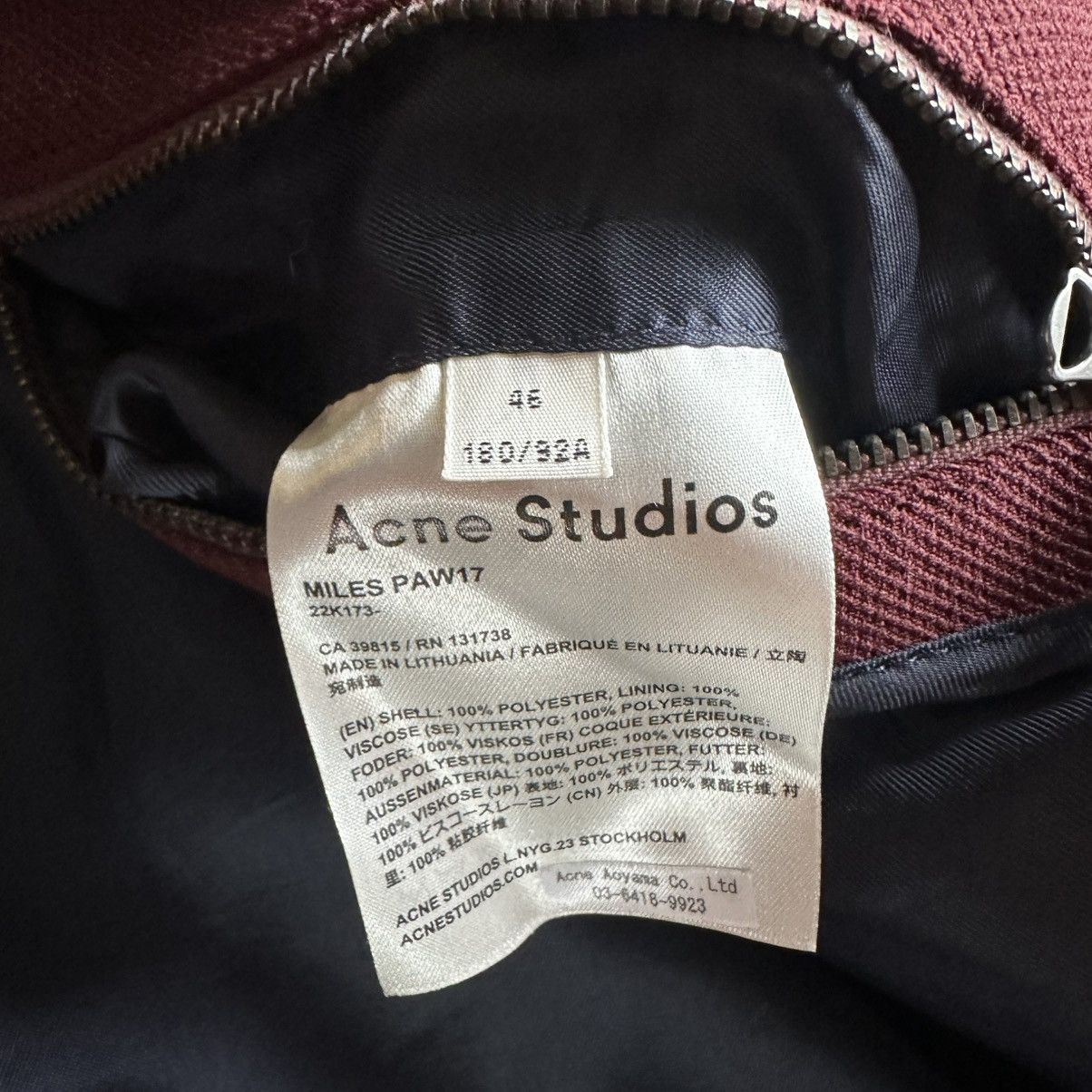 Acne Studios Miles Boxy Zip Jacket