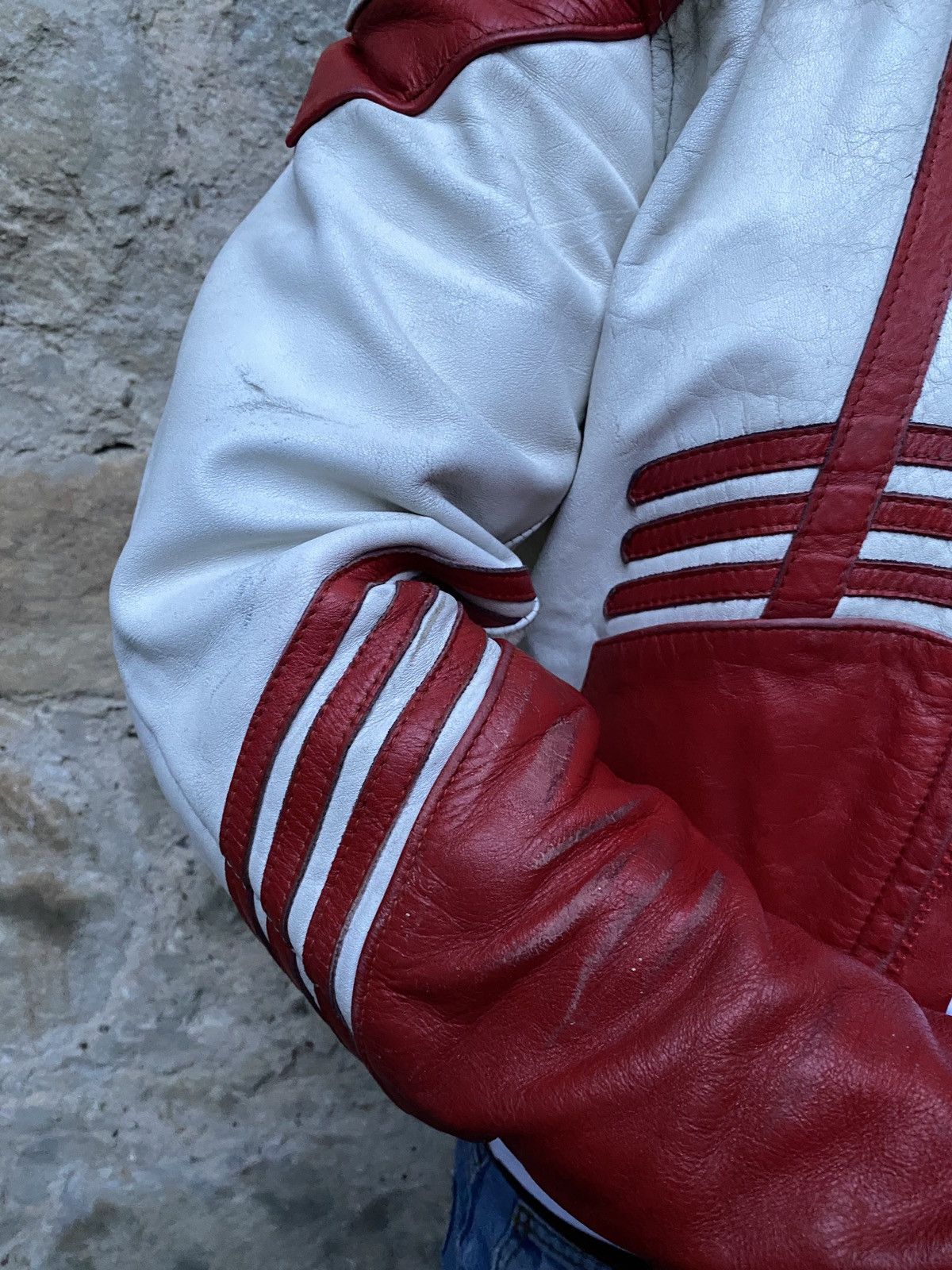 Vintage Rare 80s Sport Distressed Leather Racing Cafe Racer Jacket Size US M / EU 48-50 / 2 - 6 Thumbnail