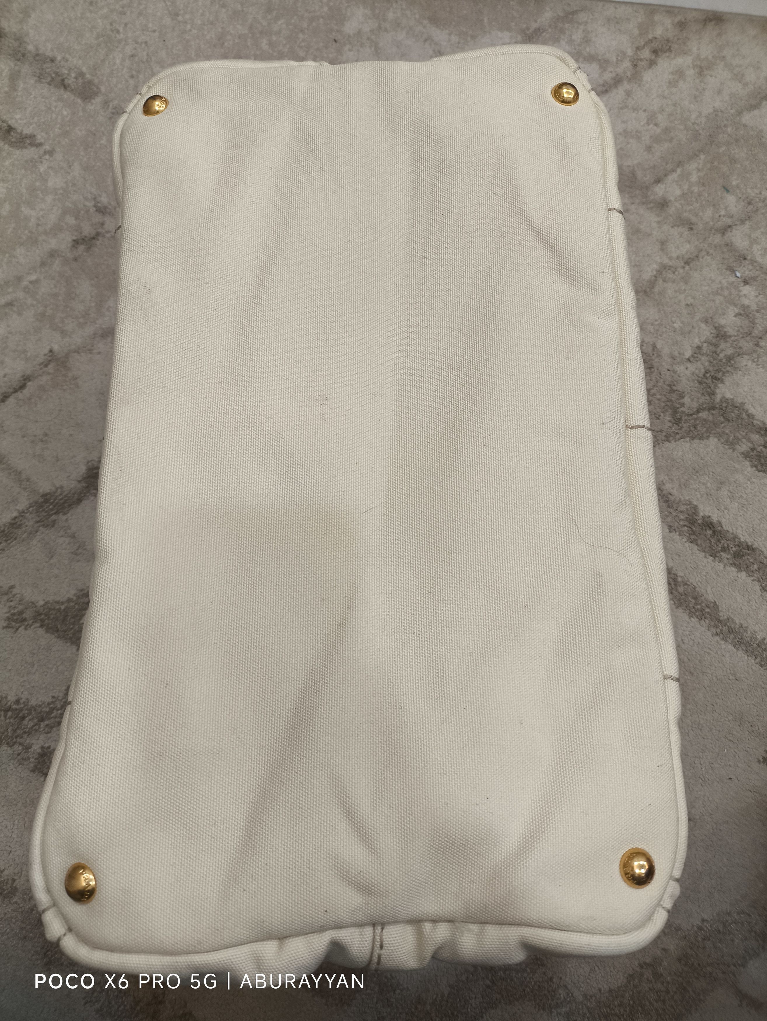 Prada Prada White Canapa Logo Canvas Satchel Black Size ONE SIZE - 6 Thumbnail