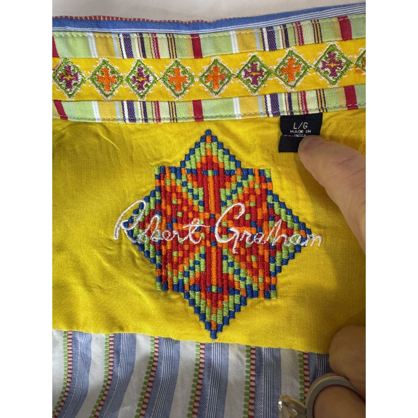 Robert Graham Twee Robert Graham Contrast Cuff Vibrant Aztec Shirt Large Size US L / EU 52-54 / 3 - 4 Thumbnail