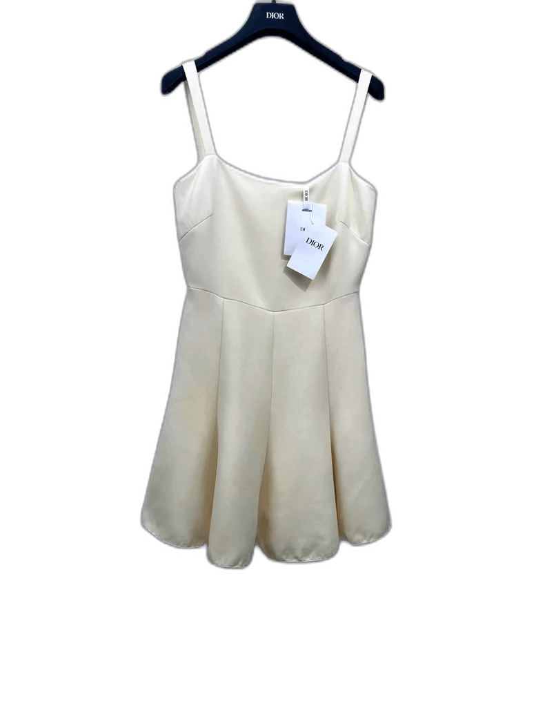 Dior Solid Color Wool Blend Dress