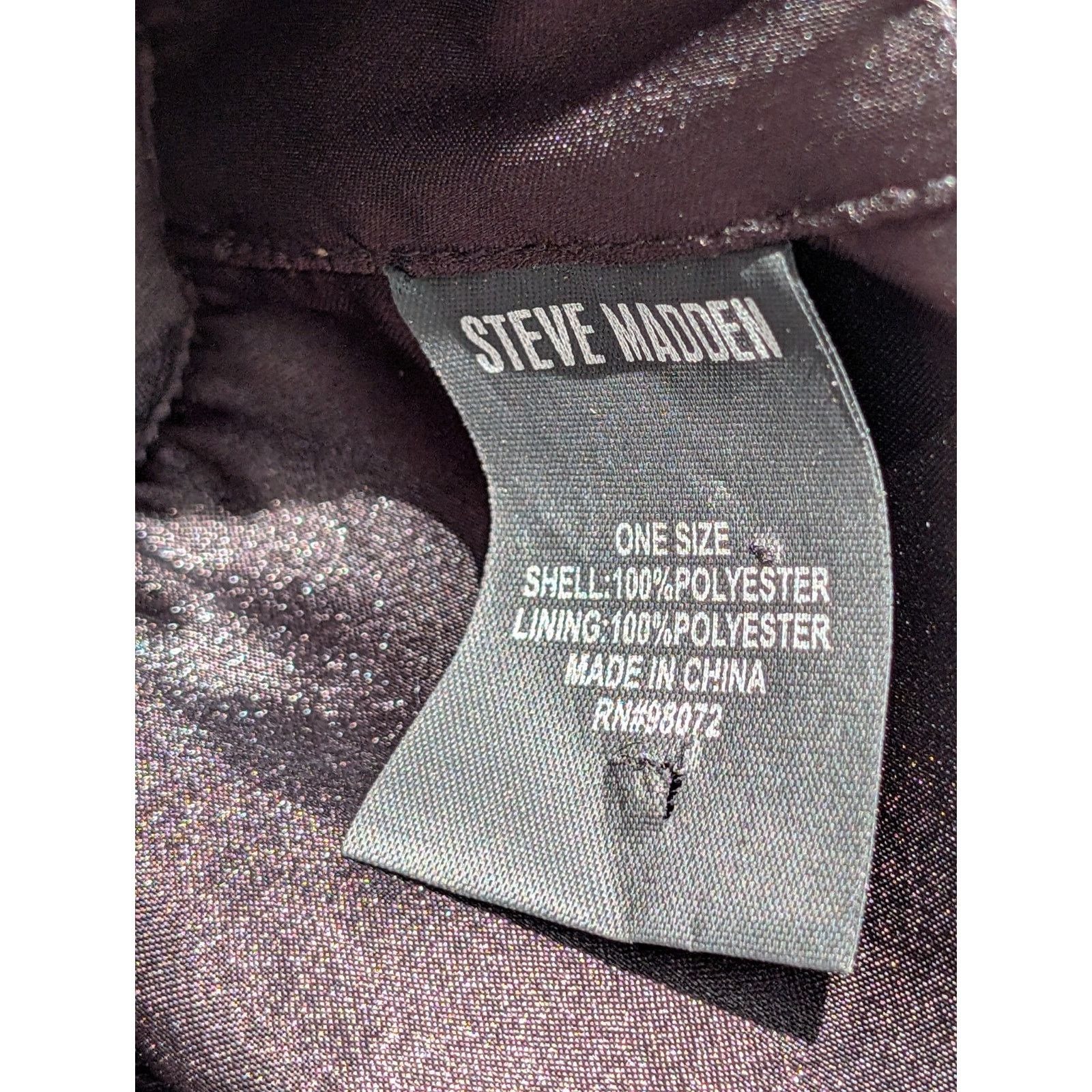 Steve Madden Steve Madden Bucket Hat Black/Silver Floral Beach Summer Hat Size ONE SIZE - 5 Thumbnail