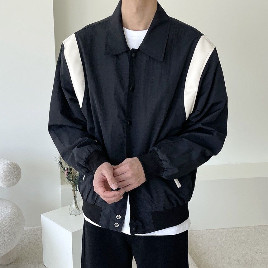 Beams Plus Rogermoore Lightweight Varsity Windbreaker Jacket Black Size US L / EU 52-54 / 3 - 9 Thumbnail