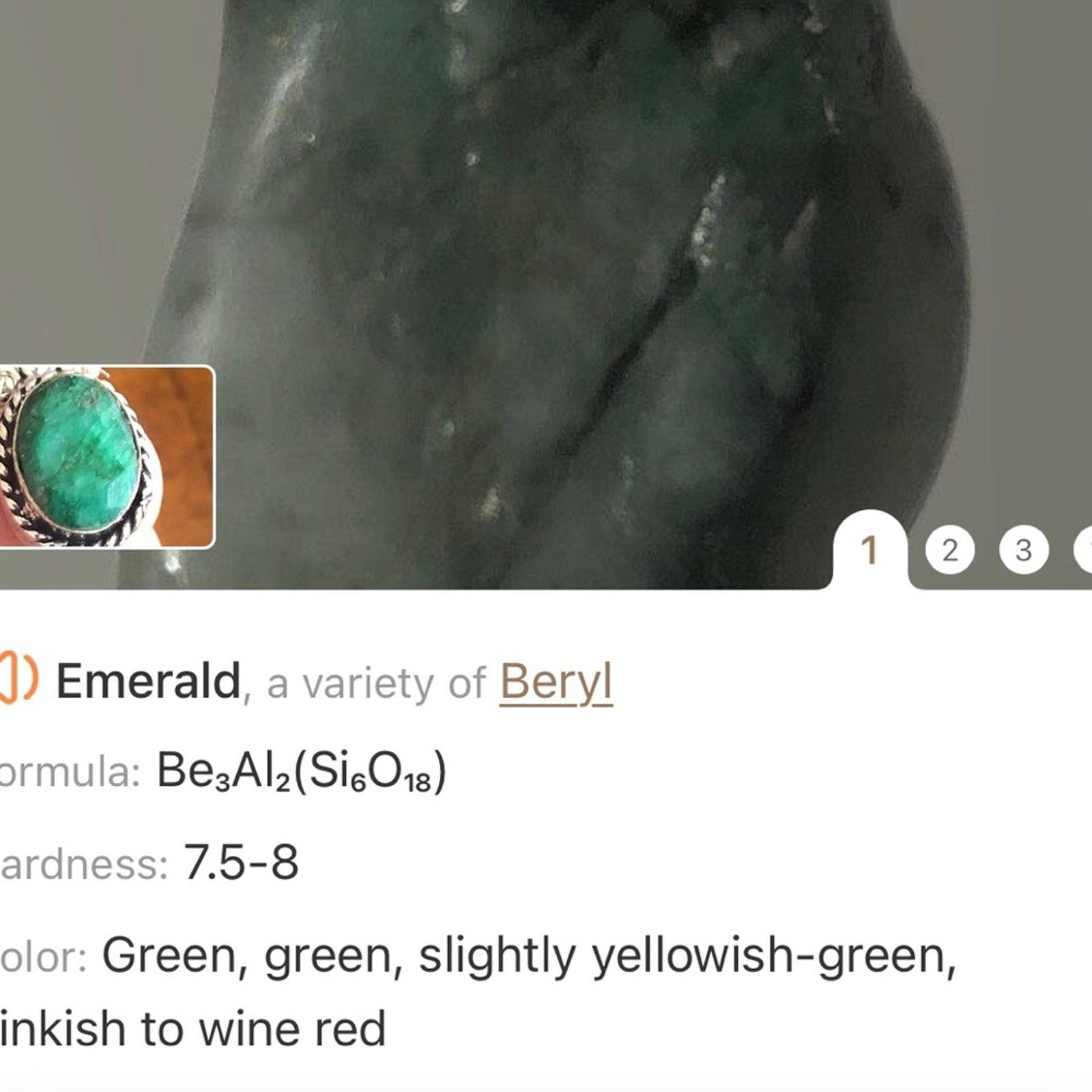 Handmade Handcrafted triple strand Pearl genuine emerald necklac Size ONE SIZE - 12 Thumbnail