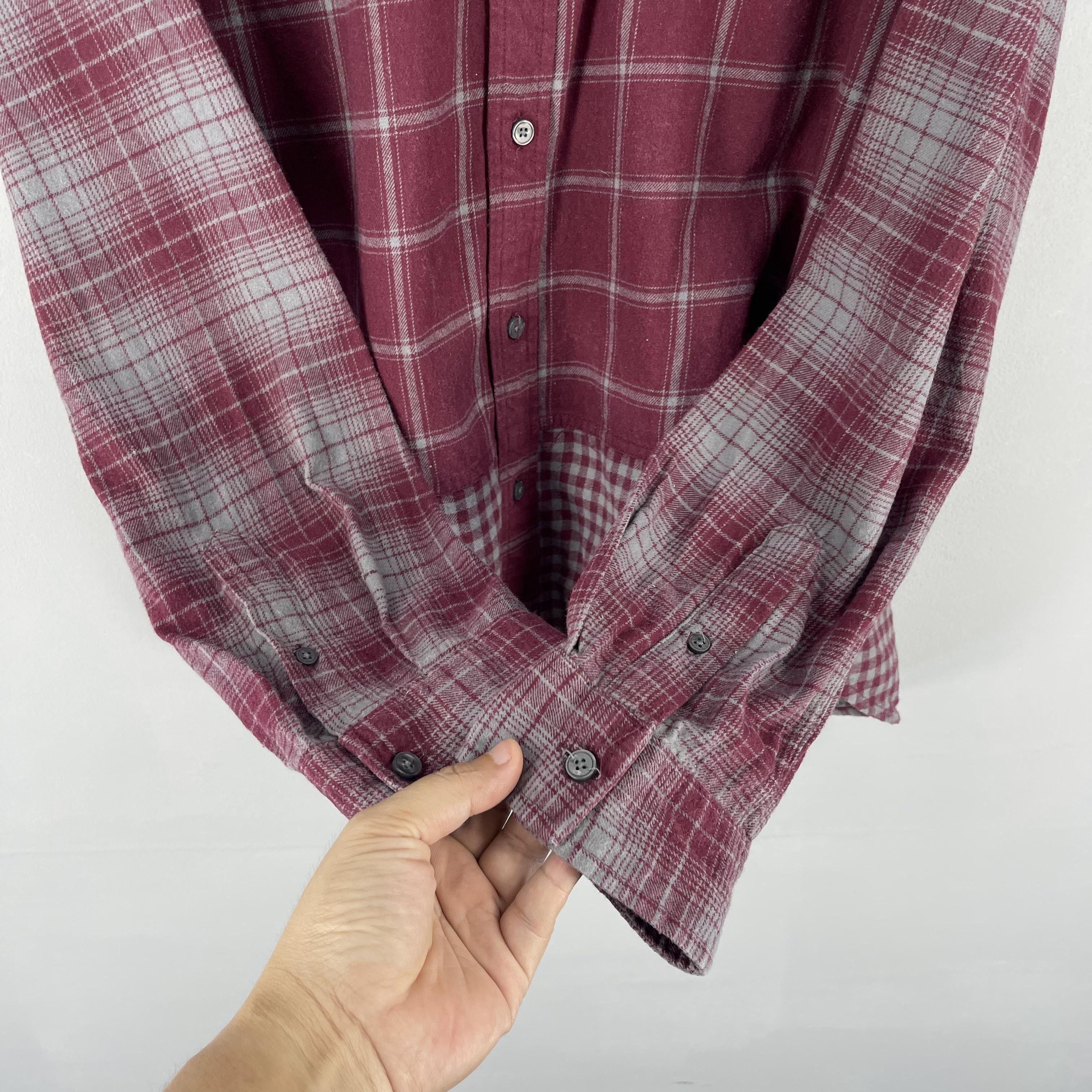 Flannel Vintage 90s Checkered Minimalist Flannel Reconstruct Shirt Size US L / EU 52-54 / 3 - 8 Thumbnail