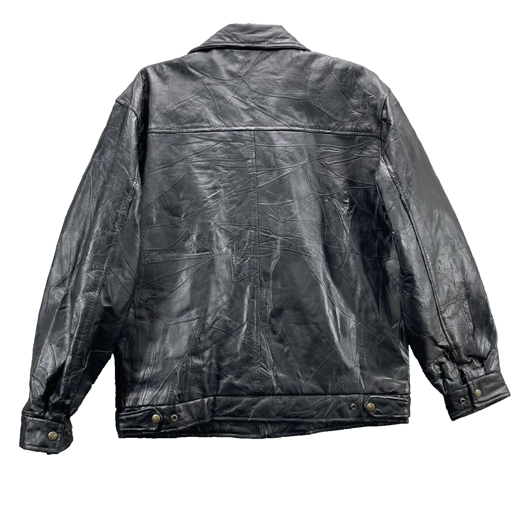 Vintage VINTAGE leather & Soul Jacket Men Large Motorcycle 90s Grunge Biker Classic Jacket Size US L / EU 52-54 / 3 - 2 Thumbnail