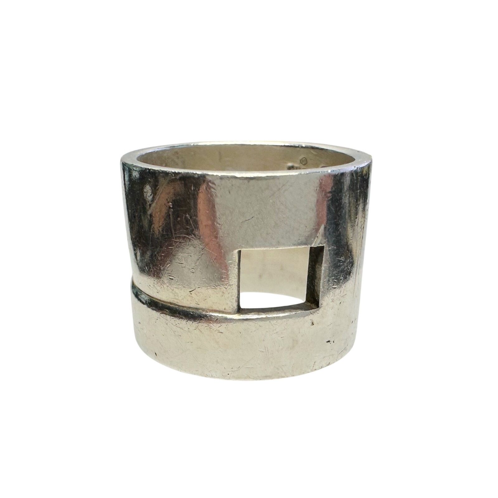 Gucci Gucci Geometric G Wide Sterling Silver Ring - size 7 Size ONE SIZE - 1 Thumbnail