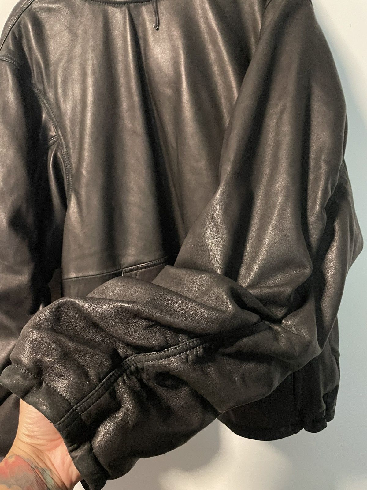 Balenciaga Balenciaga Leather Hoodie Size US M / EU 48-50 / 2 - 7 Thumbnail