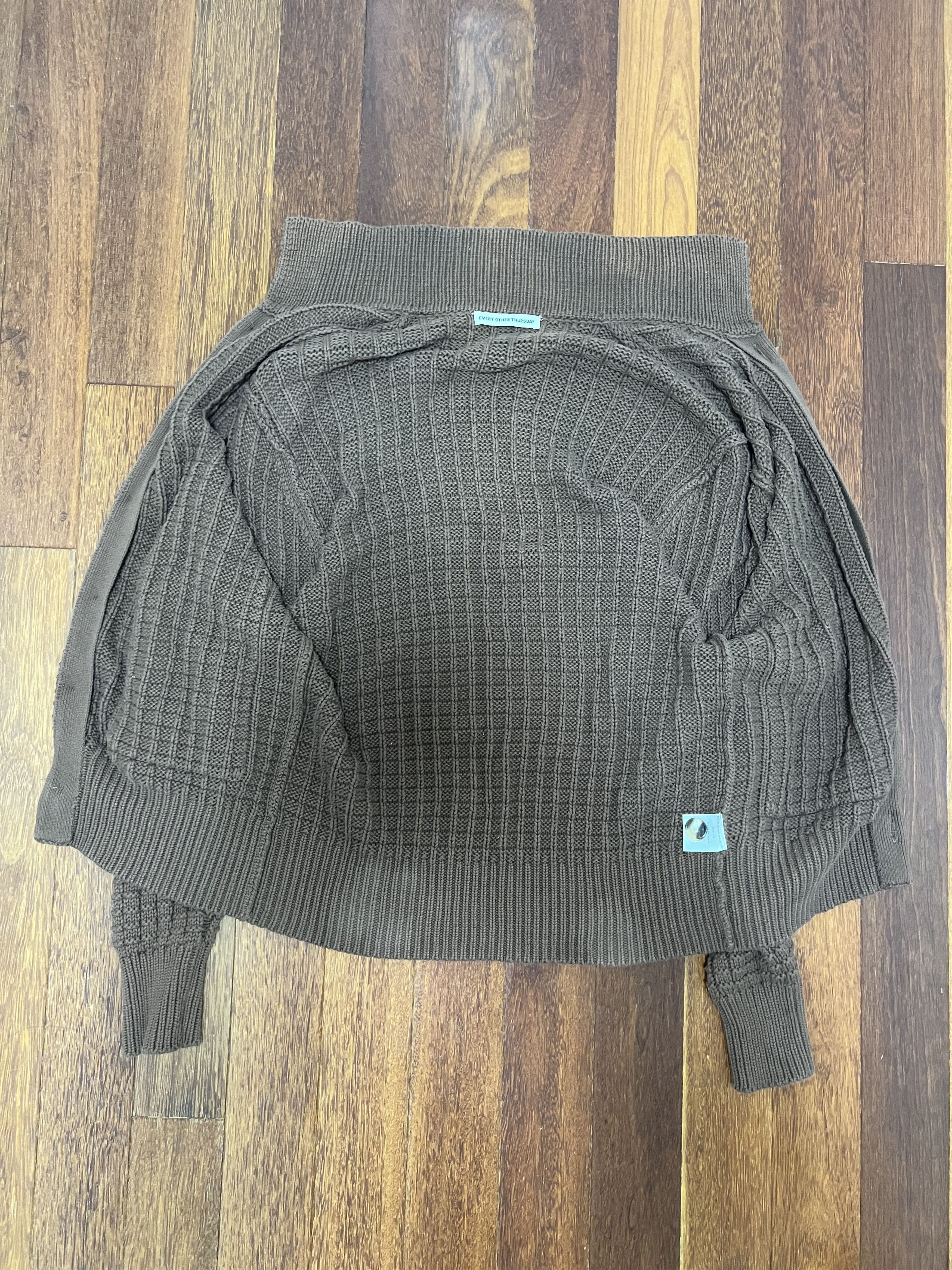 Every Other Thursday 💚 Every Other Thursday Waffle Knit Cardigan Brown NEW Size US M / EU 48-50 / 2 - 8 Thumbnail