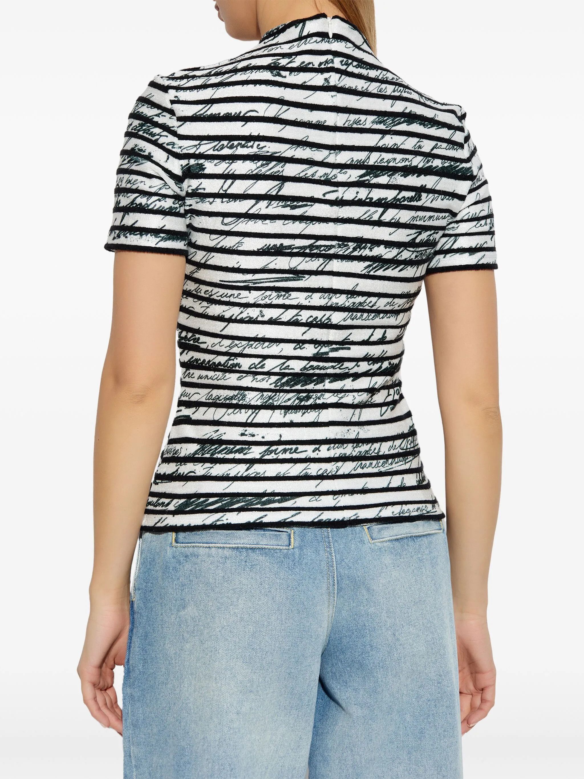 Balmain o1loc1c0526 Printed T-Shirt in White/Black Size XS / US 0-2 / IT 36-38 - 4 Thumbnail