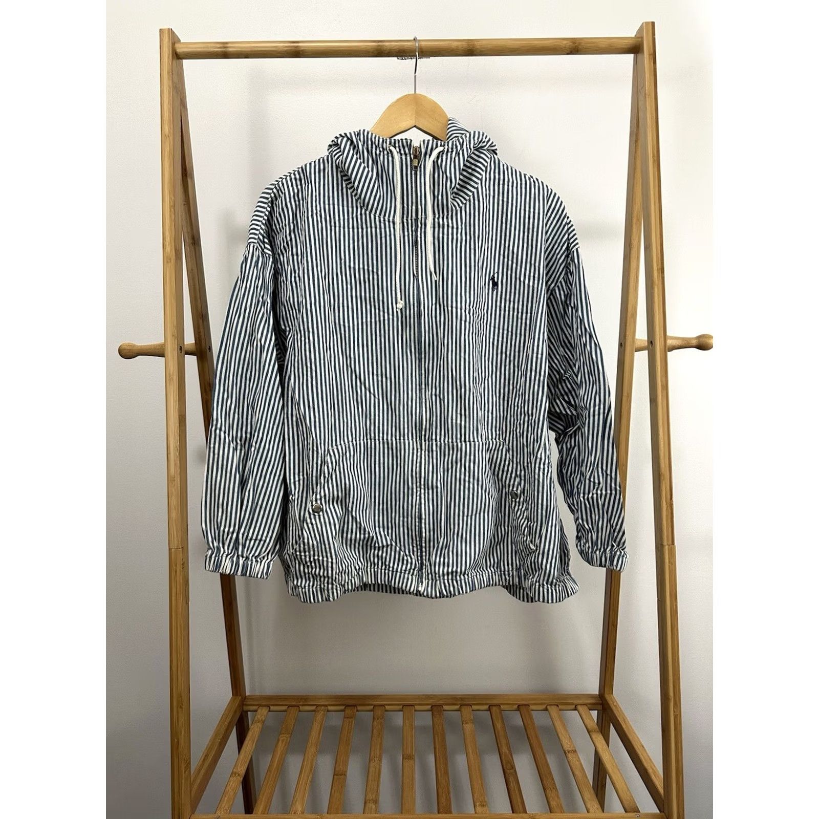 Polo Ralph Lauren VTG 90s Polo Ralph Lauren Pony Nautical Striped Boat Hooded Full Zip Jacket XL Mens Jacket Size US XL / EU 56 / 4 - 2 Thumbnail