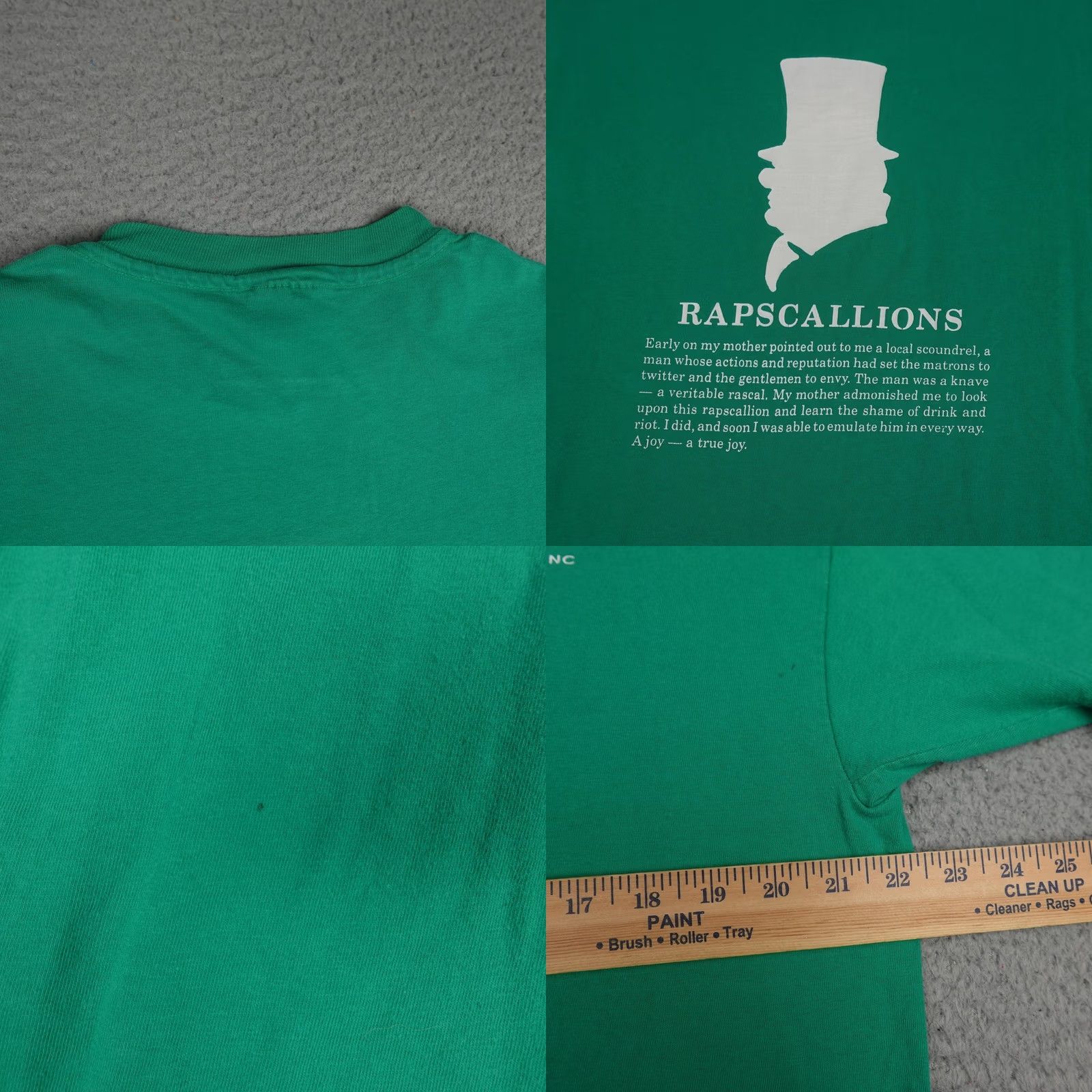 Hanes Vintage Hanes Raps Grill Bar Shirt Mens XL Green Rapscallions Graphic Tee 90s Size US XL / EU 56 / 4 - 10 Thumbnail