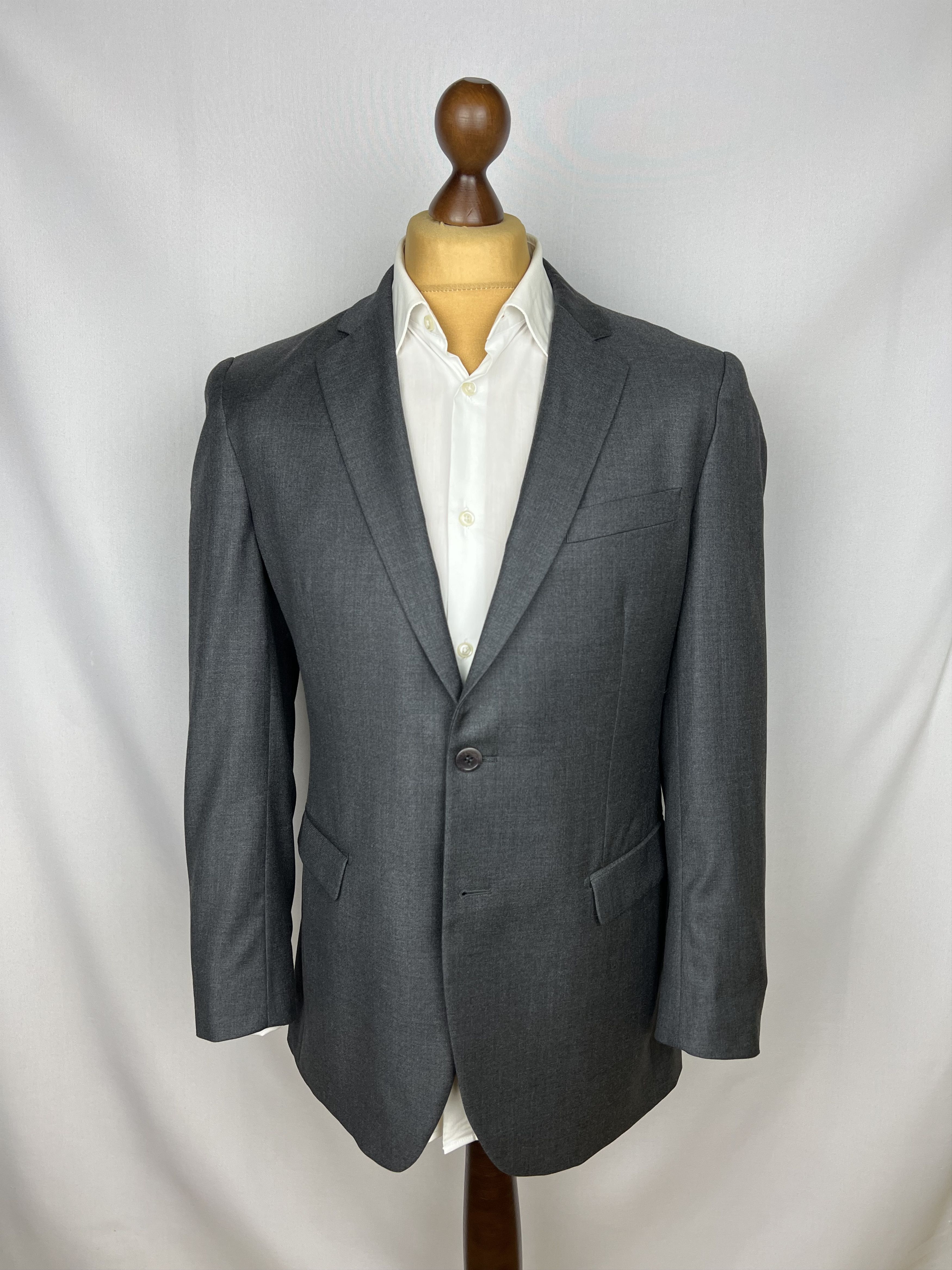 Vitale Barberis Canonico ALEXANDER SACHS 100% Wool Solid 2 Piece Suit Size 42R - 2 Thumbnail