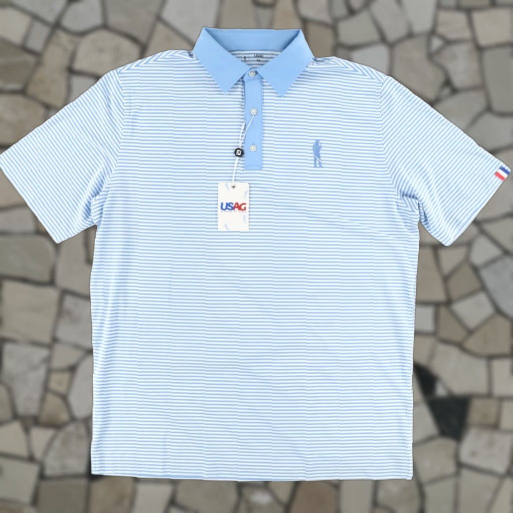 Vintage USAG Polo Shirt Blue Striped Shirt XL Men U Suck at Golf High Stretch Size US XL / EU 56 / 4 - 1 Thumbnail