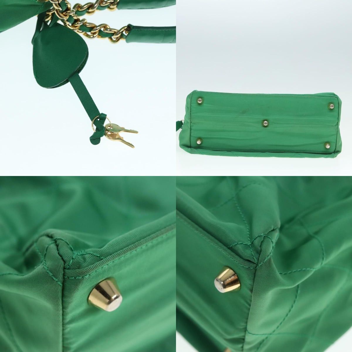 Prada PRADA Hand Bag Nylon Green Gold Size ONE SIZE - 10 Thumbnail