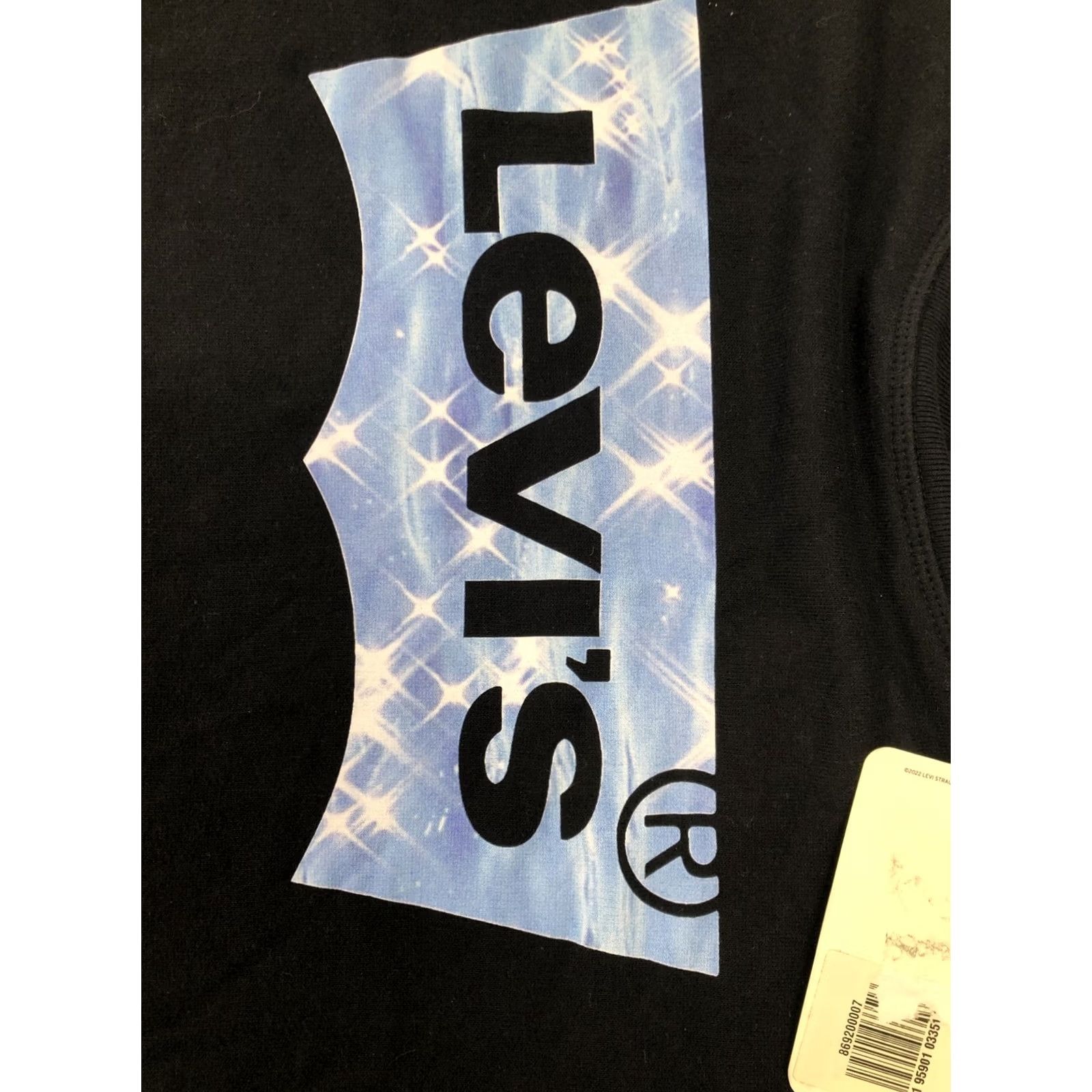 Levi's Levi's Womens 2X Logo Crew Neck Sweatshirt Pullover Solid Black Size XXL / US 16-18 / IT 52-54 - 2 Thumbnail