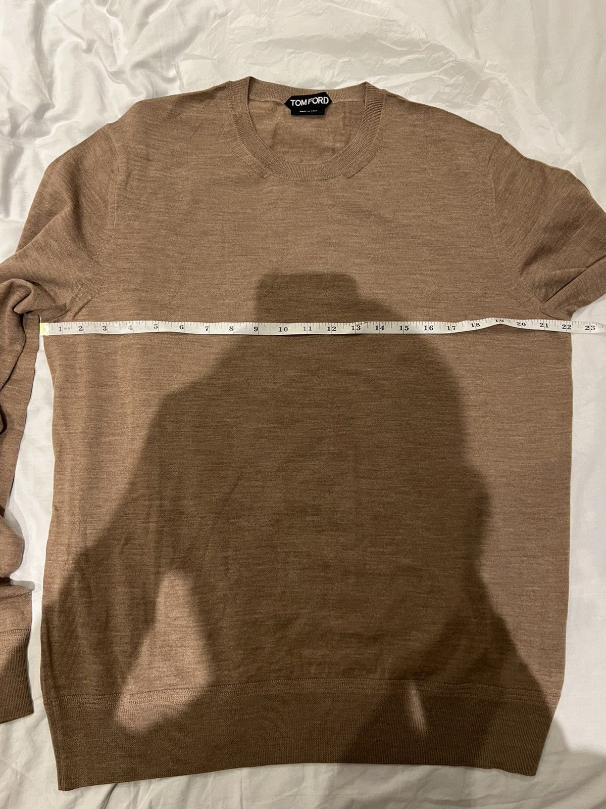 Tom Ford TOM FORD FINE GAUGE MERINO CREWNECK LIGHTTAUPE BROWN SIZE 52 Size US L / EU 52-54 / 3 - 18 Thumbnail