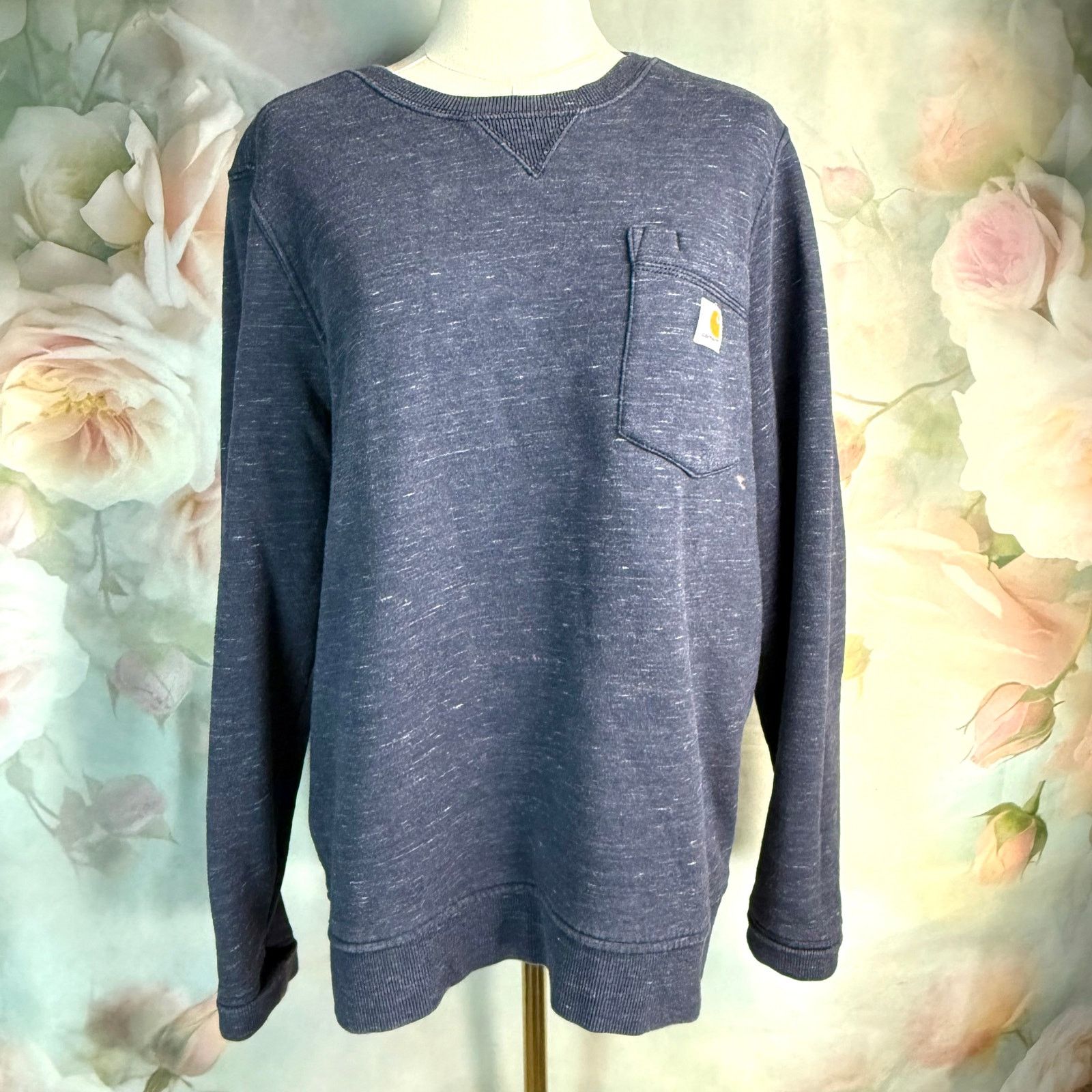 Carhartt Carhartt Greyish Blue Relaxed Fit Crew Neck Pullover Sweater Size US L / EU 52-54 / 3 - 1 Thumbnail