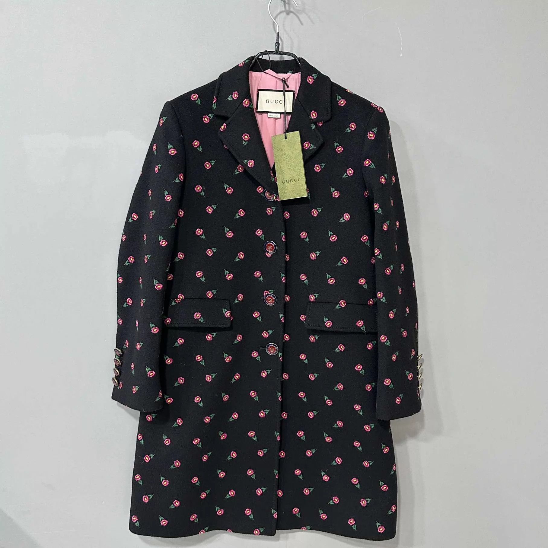 Gucci GUCCI Floral Embroidered All Over Print Wool Coat 38 Size XS / US 0-2 / IT 36-38 - 1 Thumbnail
