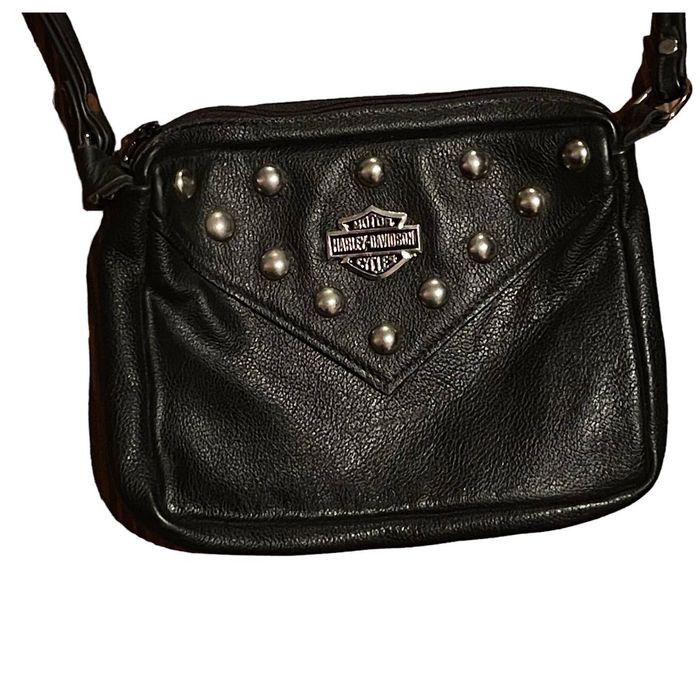 Harley Davidson HARLEY DAVIDSON HD CROSSBODY LEATHER PURSE BLACK ...