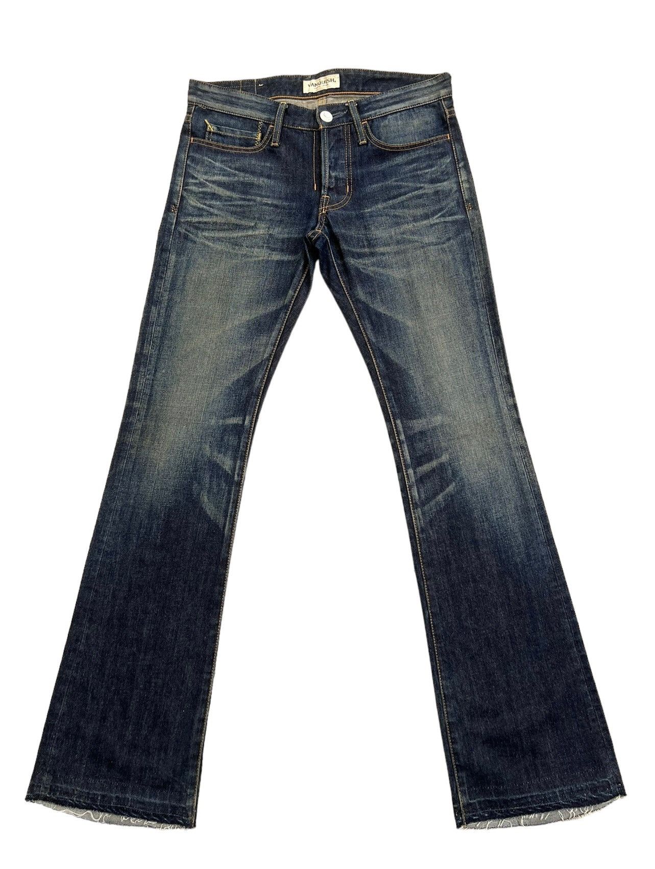 image of Vanquish Japan Low Rise Released Hem Denim Flare Jeans, Men's (Size 31)