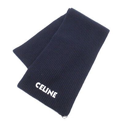 Celine Ribbed Wool Logo Scarf Size ONE SIZE - 2 Thumbnail