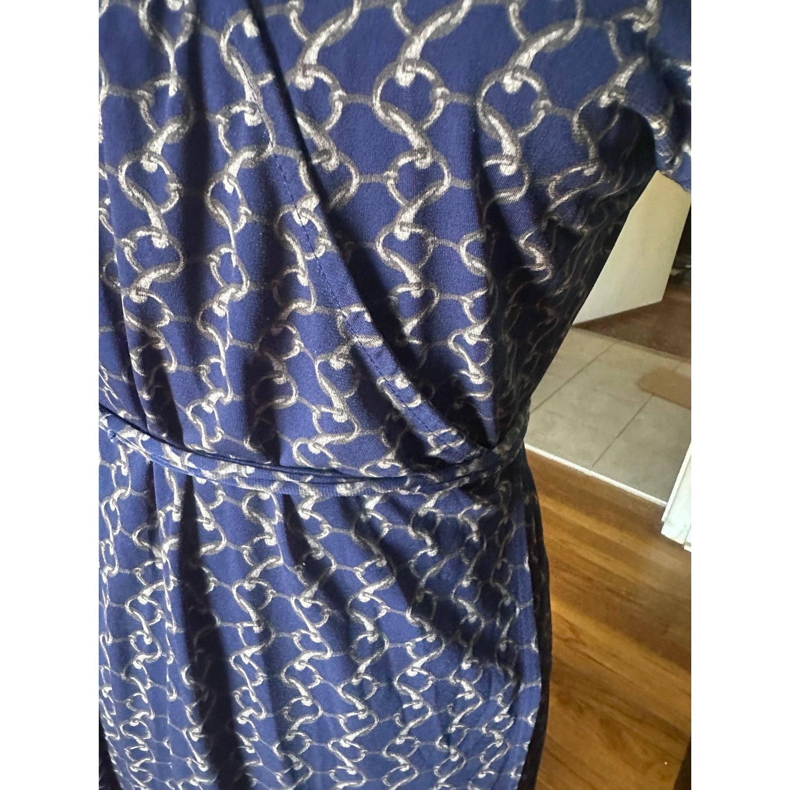 Michael Kors Michael Michael Kors Blue Print Wrap Dress Belted Size PL Size L / US 10 / IT 46 - 6 Thumbnail