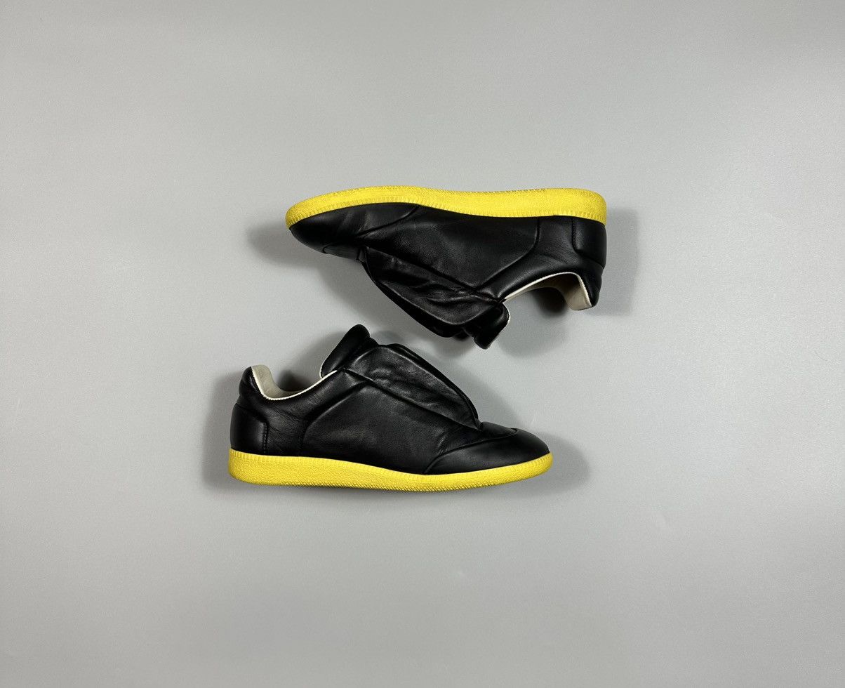 Maison Margiela Future Low Top Leather Sneakers Black Yellow