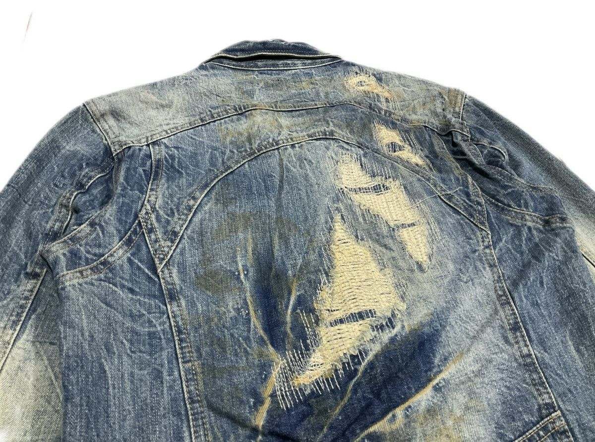 14th Addiction × If Six Was Nine × Le Grande Bleu (L.G.B.) 🔥Y2K Archived Midas Boro Mud Wash Denim Jacket Size US L / EU 52-54 / 3 - 8 Thumbnail