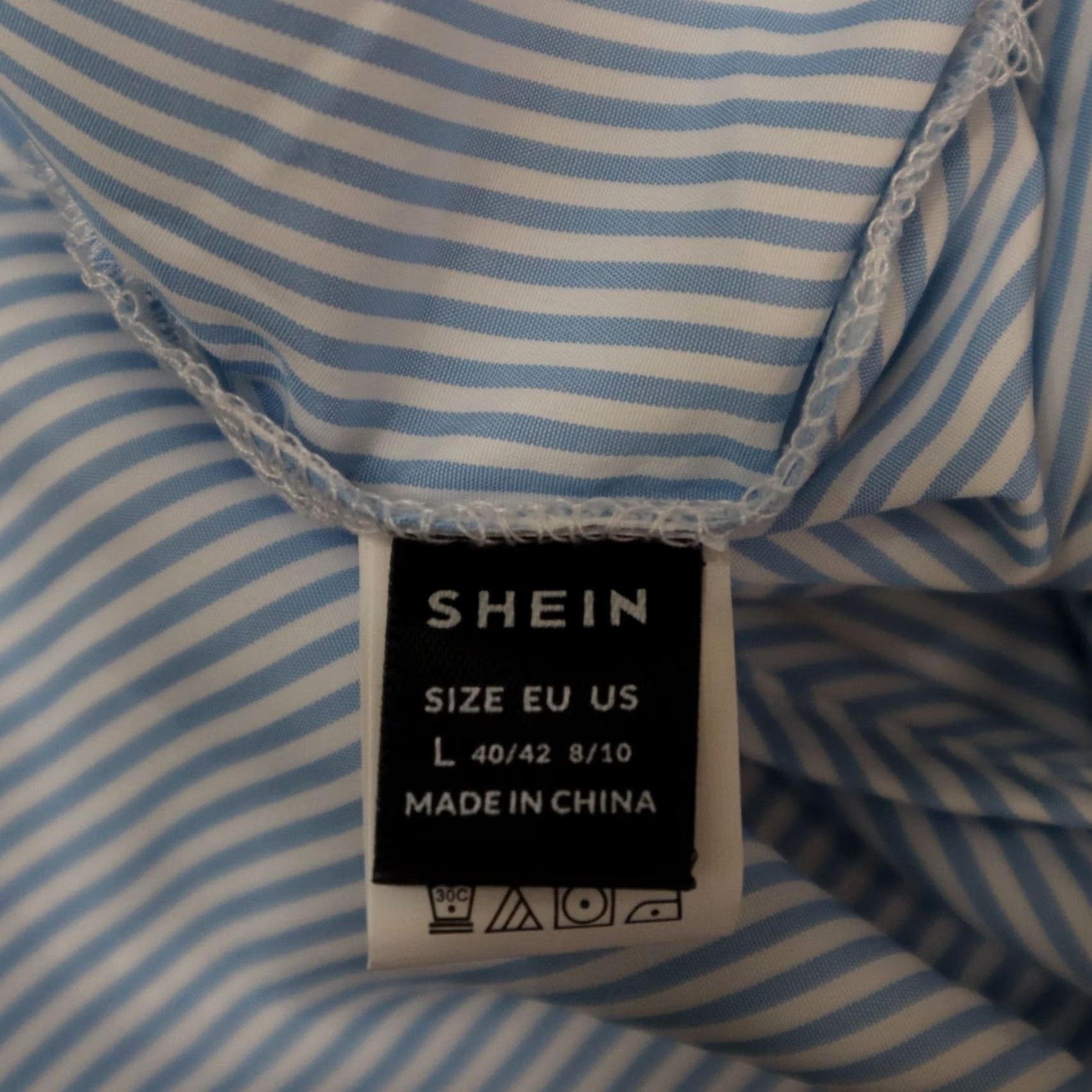 Shein Shein Romper Womens Large One-Piece Sleeveless Blue Striped Stretch Size 36" / US 14 / IT 50 - 7 Thumbnail