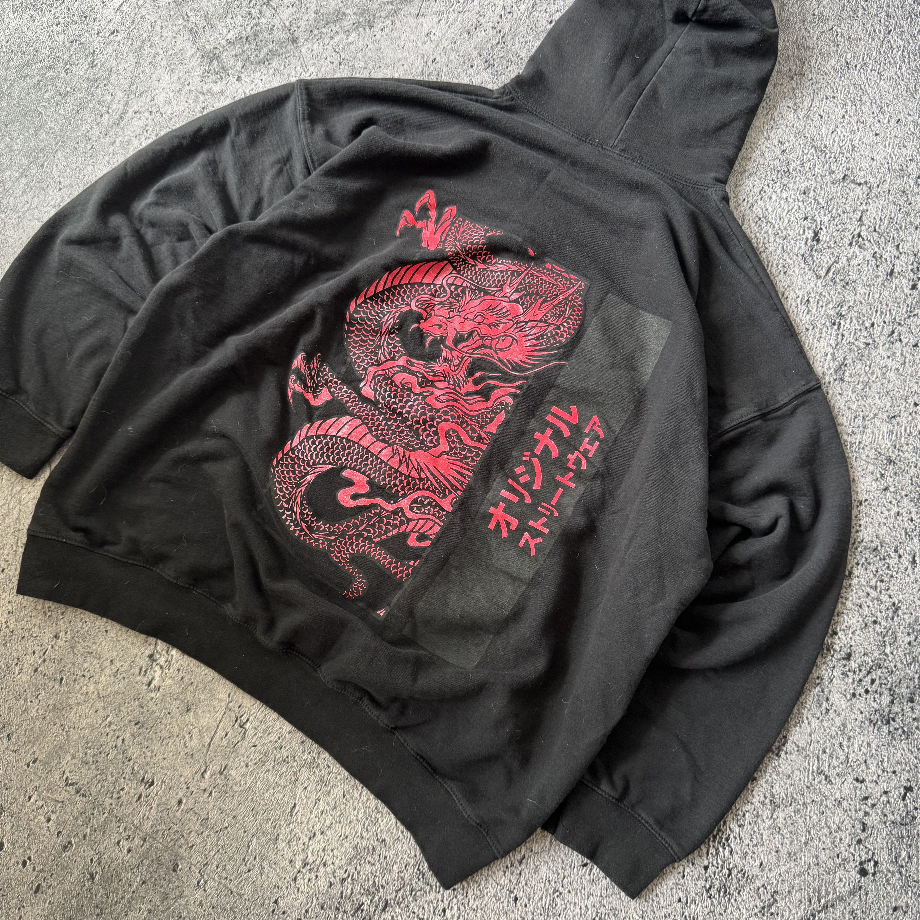Japanese Brand Vintage 00s Spiral Affliction Style Dragon Hoodie Fantasy Size US XL / EU 56 / 4 - 5 Thumbnail