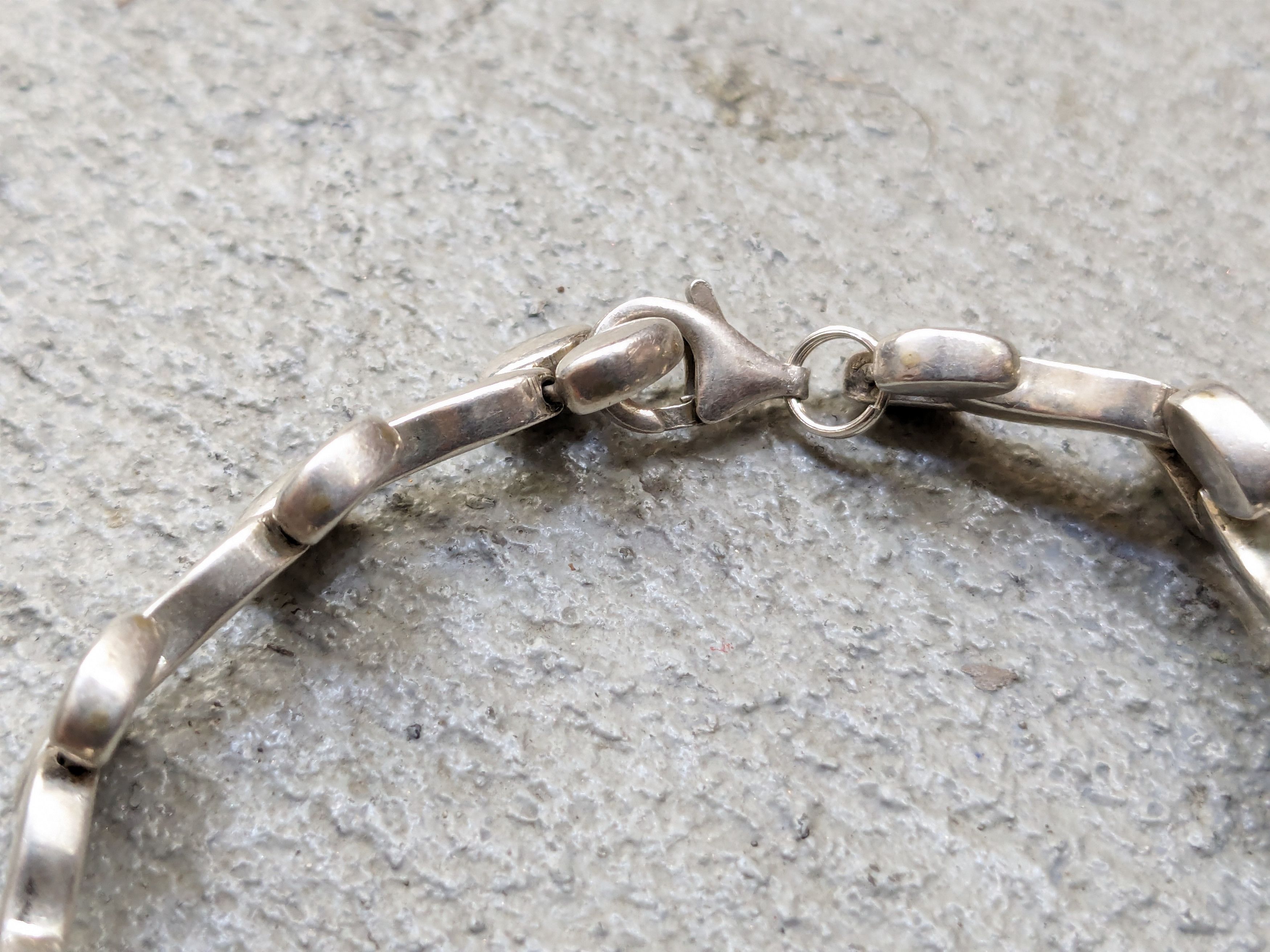 Other Vintage Sterling Silver Bracelet Link Chain 8" Biker Punk Size ONE SIZE - 6 Thumbnail