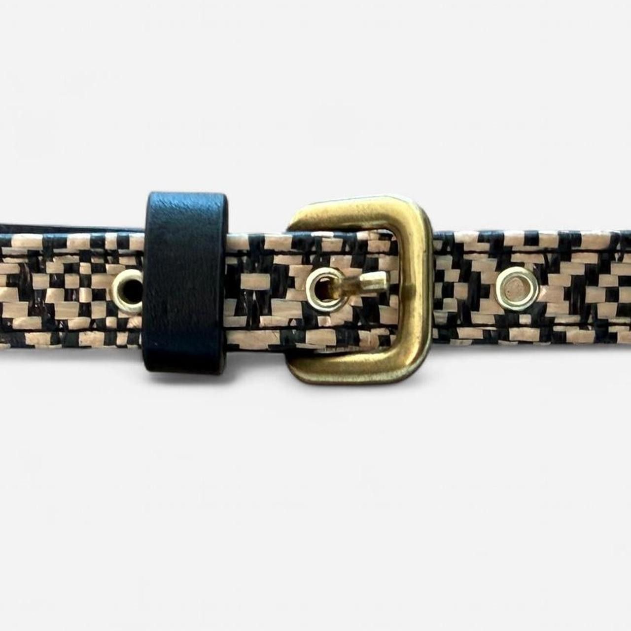 Other Tan Croc-Embossed Leather Belt w/ Brass Buckle Size ONE SIZE - 1 Thumbnail