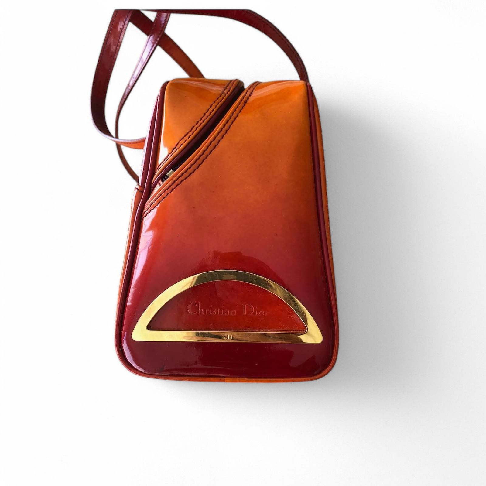 Dior Christian Dior - Vernice Red Nylon Handbag Shoulder Bag Size ONE SIZE - 5 Thumbnail