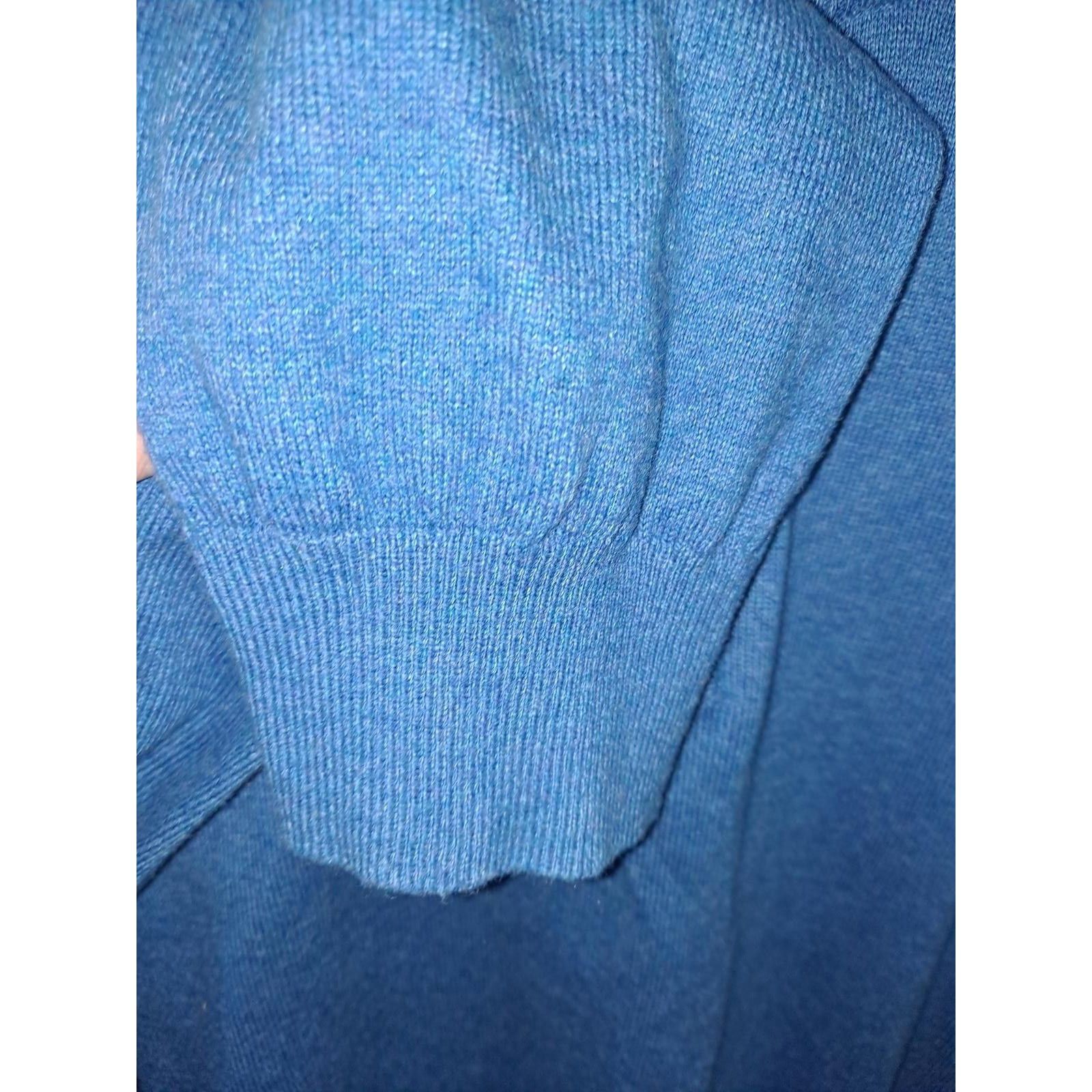 L.L. Bean L.L. Bean 1/4 Zip Cotton/Cashmere Blue Mock Neck Sweater Siz Size US XL / EU 56 / 4 - 3 Thumbnail