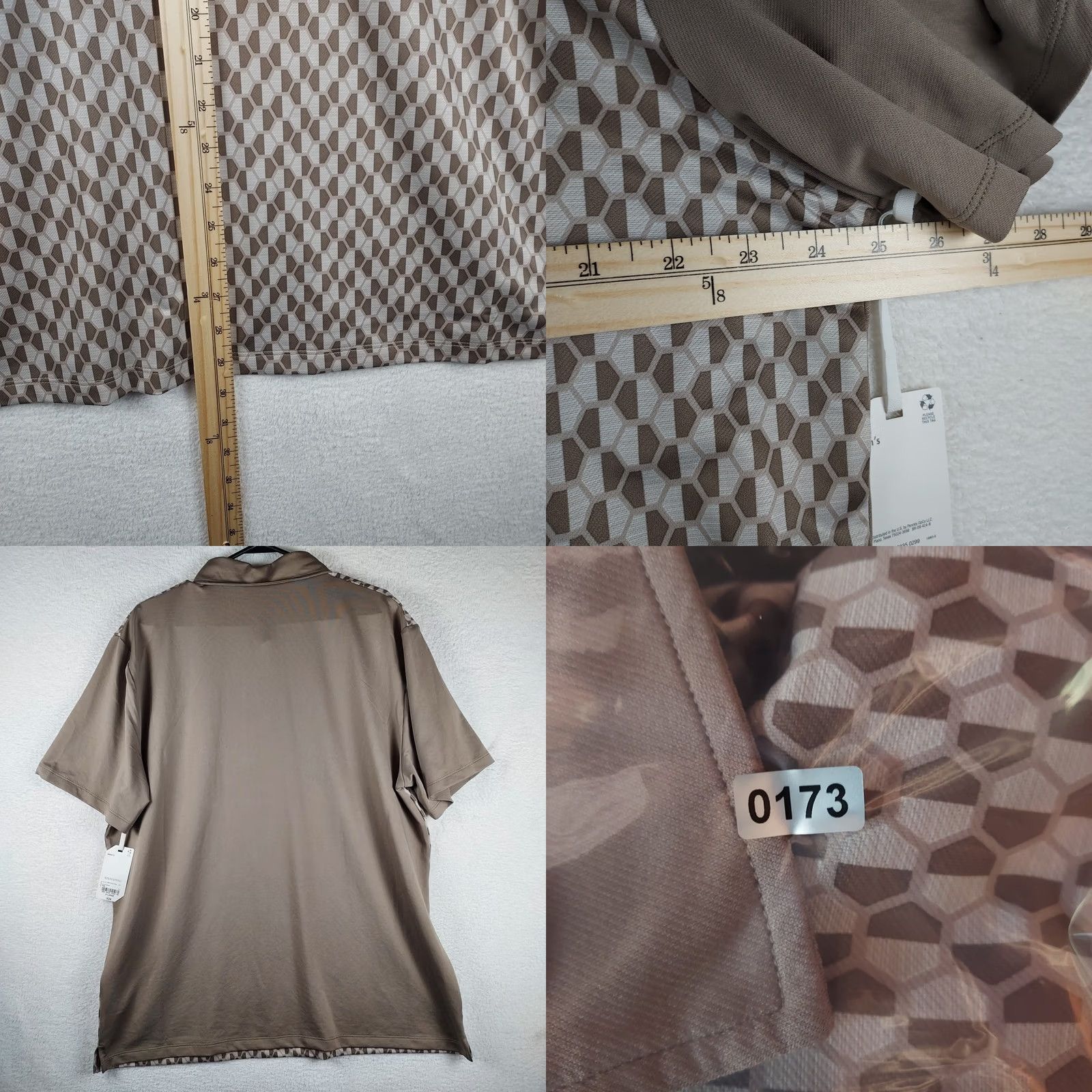 Vintage Stylus Polo Shirt Men XL Brown Geometric Pattern Short Sleeve Casual NWT Size US XL / EU 56 / 4 - 8 Thumbnail