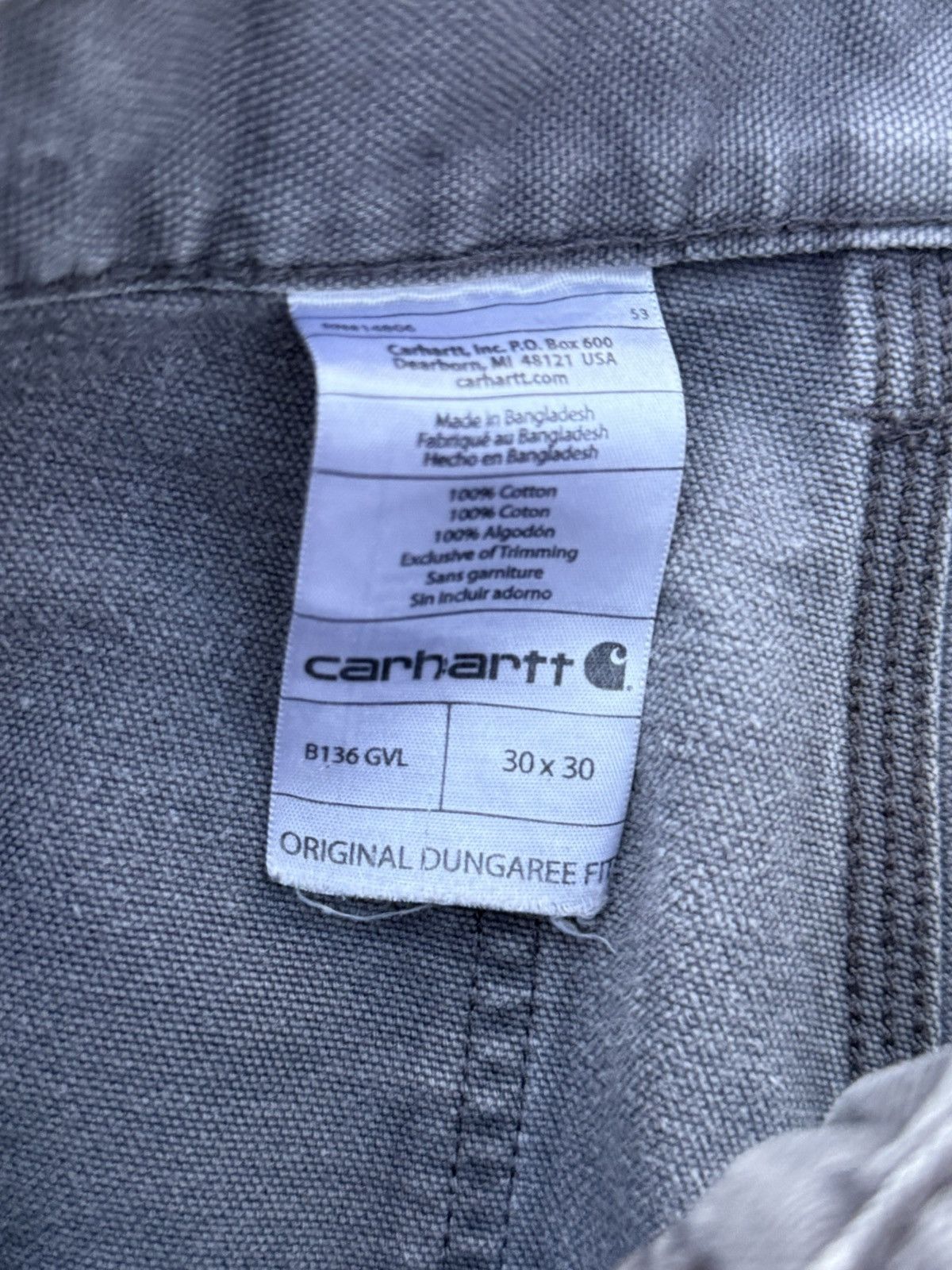 Carhartt Vintage B136 GVL Gray Carhartt Carpenter Double Knees Size US 30 / EU 46 - 6 Thumbnail