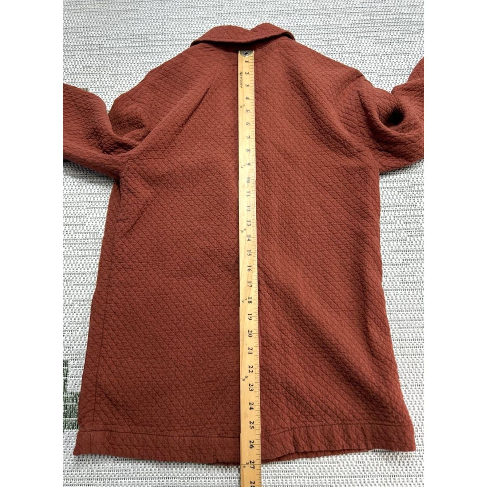 Madewell VINTAGE Madewell Diamond Jacquard Shaw Blazer Jacket Womens XS Brown Cotton Regular Fit Size XS / US 0-2 / IT 36-38 - 7 Thumbnail