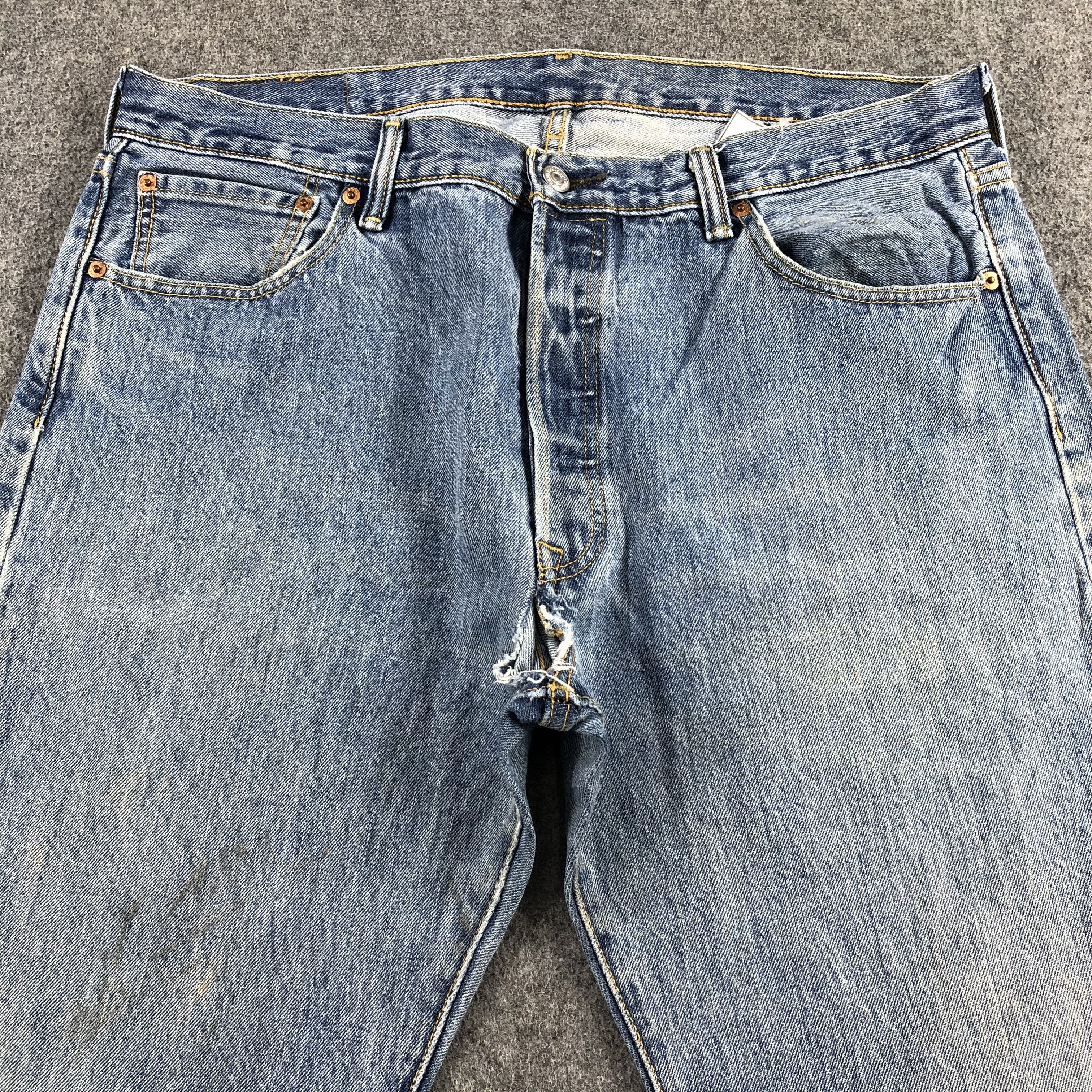 Levi's Vintage Blue Wash Levis 501 Jeans-J1640 Size US 37 - 3 Thumbnail