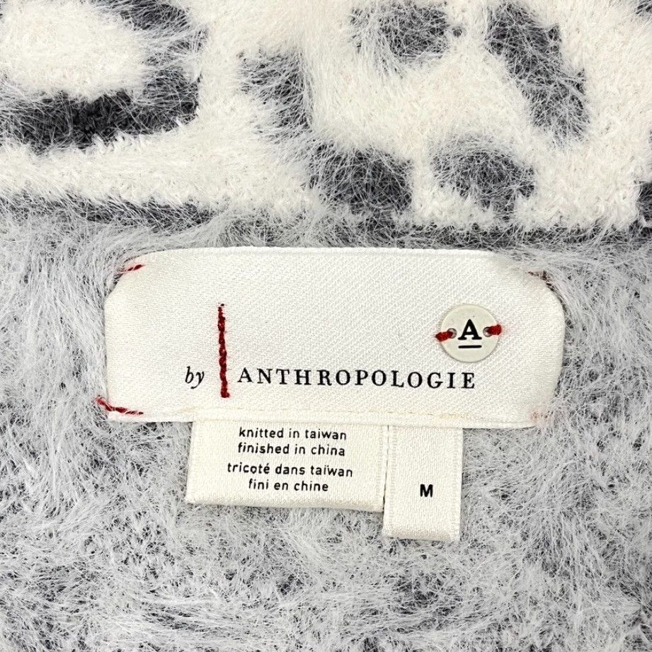 Anthropologie Anthropologie Snow Leopard Cindy Half Zip Pullover Sweater Womens M Knit Fuzzy Size M / US 6-8 / IT 42-44 - 2 Thumbnail