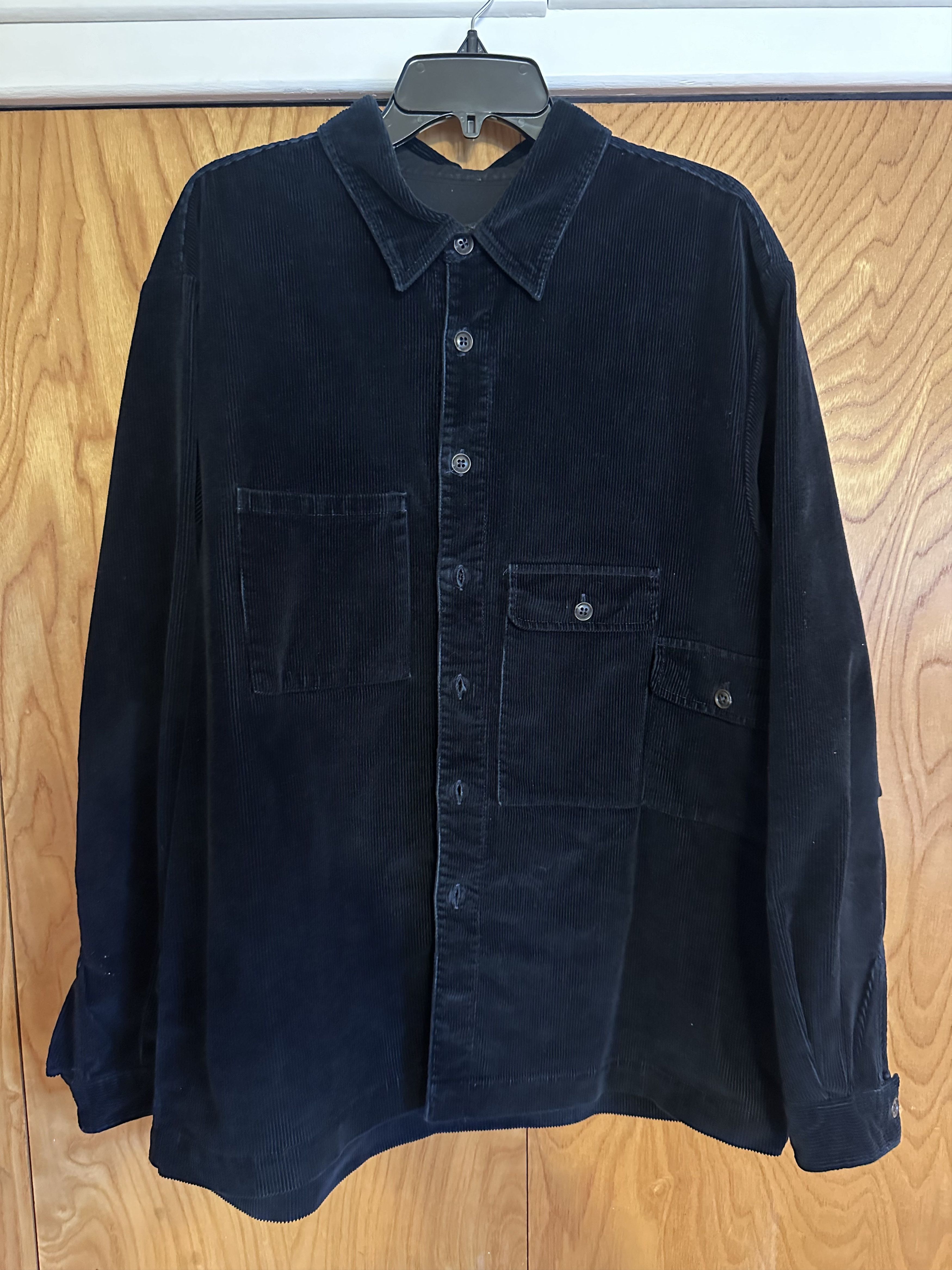 image of Bassike Corduroy Shirt Jacket in Navy, Men's (Size Medium)