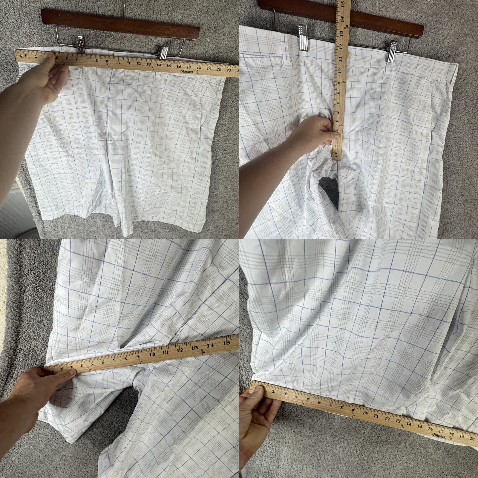 Hogan Ben Hogan Shorts Mens 42 White Check Performance Golf Moisture Wicking UPF 15 Sportswear Casual Athletic Size US 42 / EU 58 - 8 Thumbnail