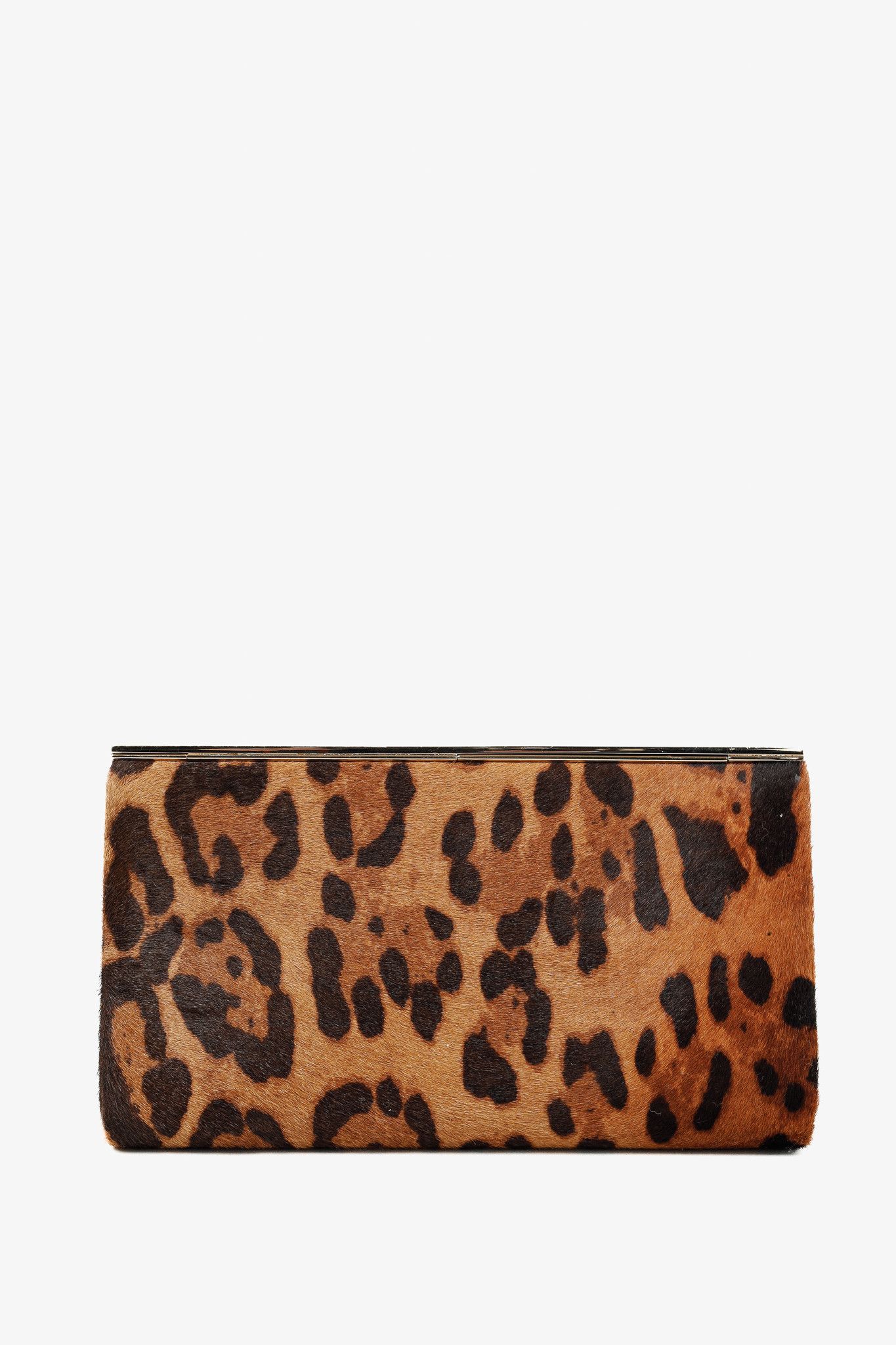 Jimmy Choo Jimmy Choo Cayla Leopard Pony Hair Enamel-Top Clutch Size ONE SIZE - 4 Thumbnail